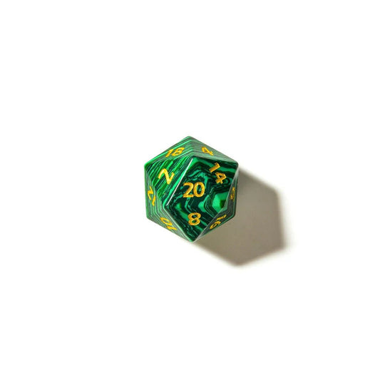 Malachite | Natural Gemstone | 7 Piece Set - Tabletop Dominion - We Print Miniatures