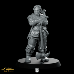 Male Bandit 04 Miniature Masked Mercenary Halberd - Galaad - We Print Miniatures