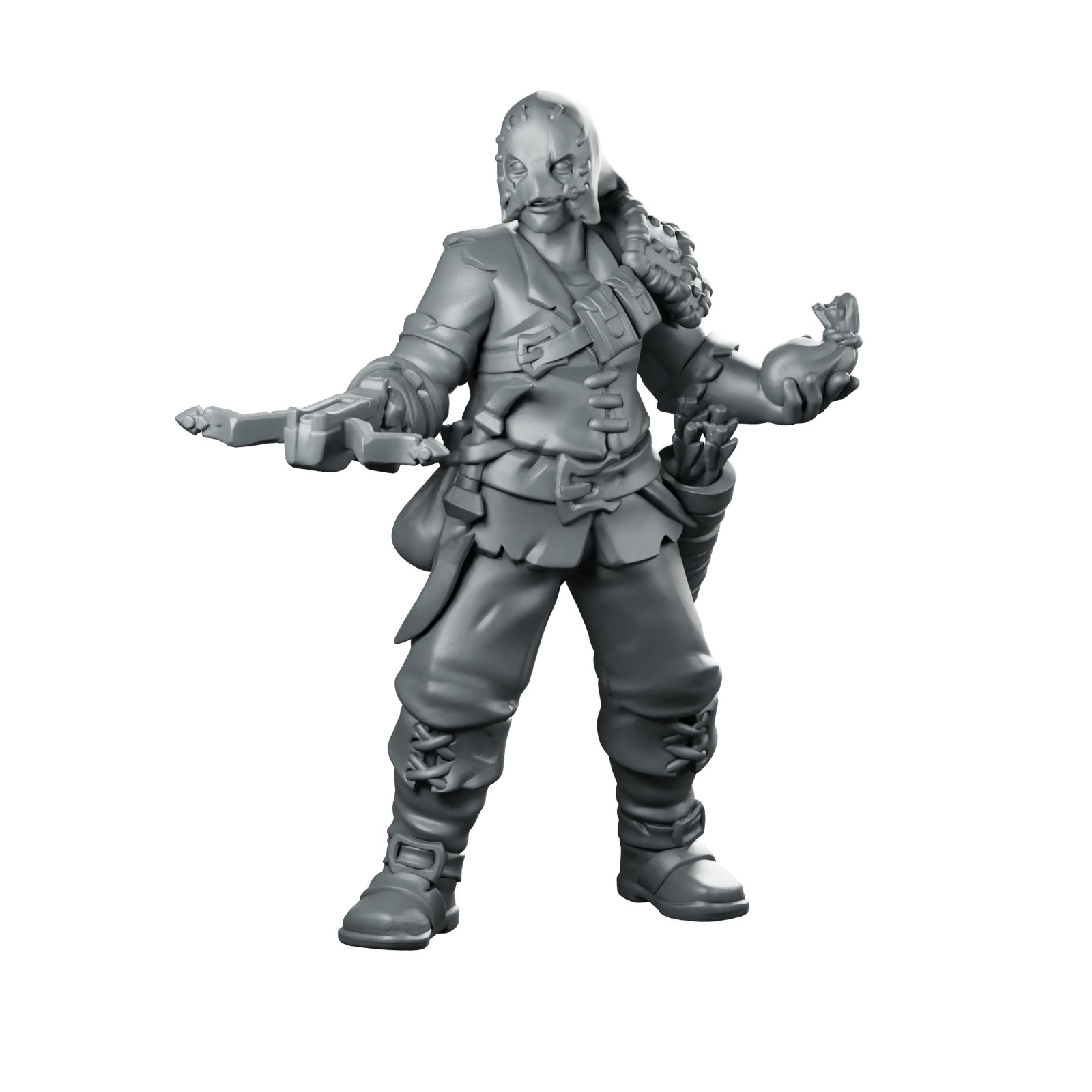 Male Bandit 02 Miniature Masked Crossbow Rogue Miniature 360 Spin 01