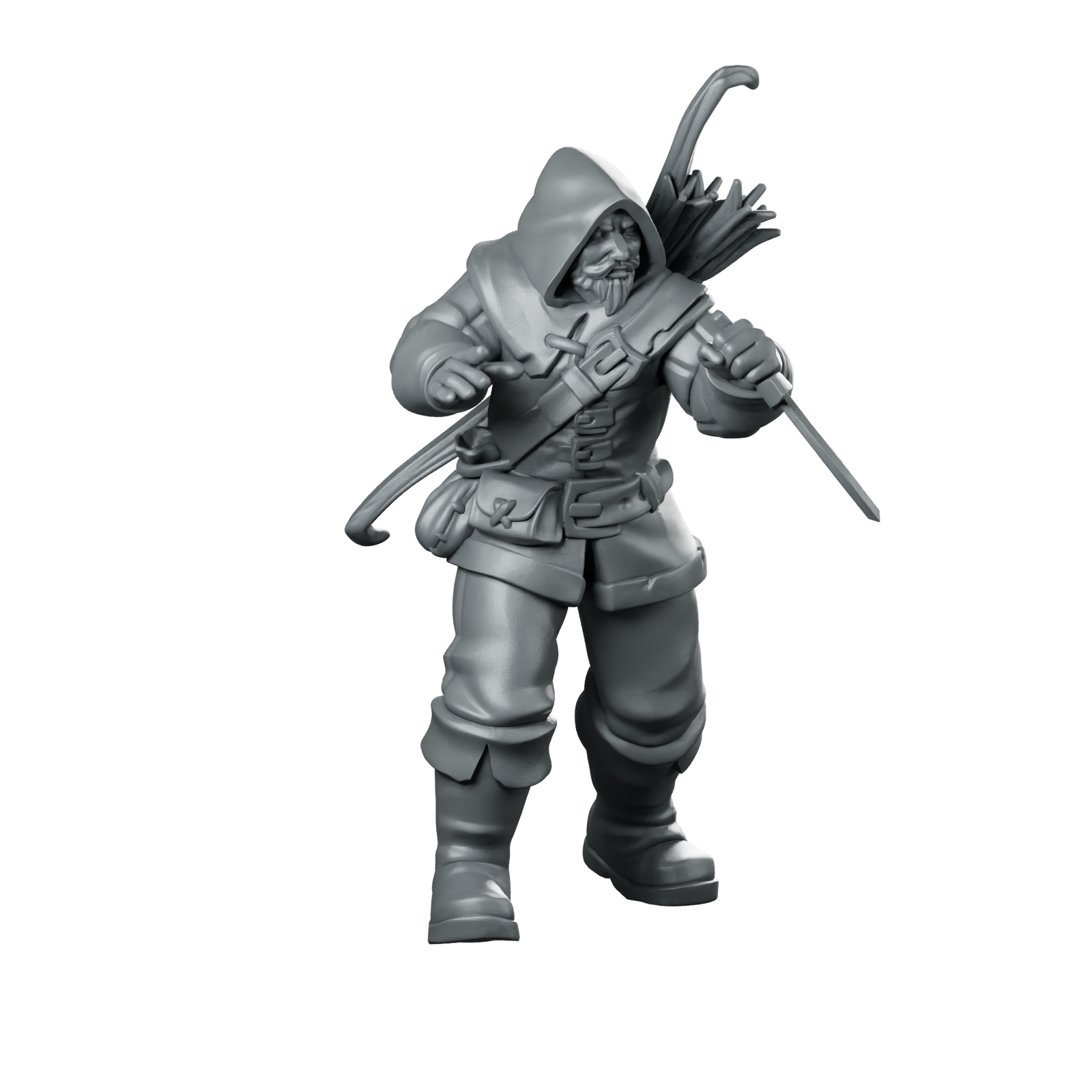 Male Bandit 03 Miniature Hooded Ranger Archer Miniature 360 Spin 01