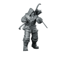 Male Bandit 03 Miniature Hooded Ranger Archer Miniature 360 Spin 01