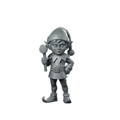 Male Christmas Elf With Mallet Miniature Toymaker Miniature 360 Spin 01