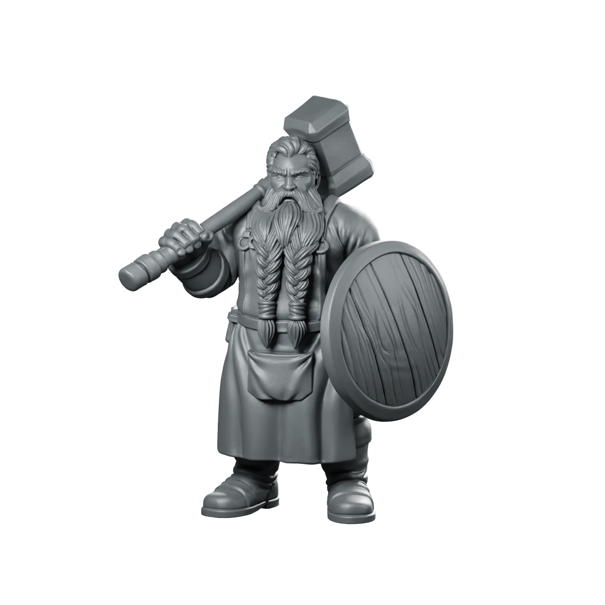 Male Dwarf Blacksmith Fighter With Smiths Miniature Miniature 360 Spin 01