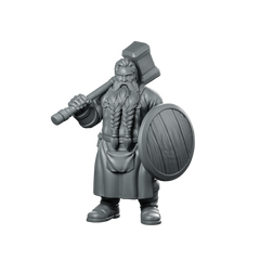 Male Dwarf Blacksmith Fighter With Smiths Miniature Miniature 360 Spin 01