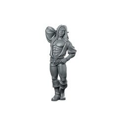 Male Entertainer Fantasy Miniature Muscular Tavern Bard Miniature 360 Spin 01
