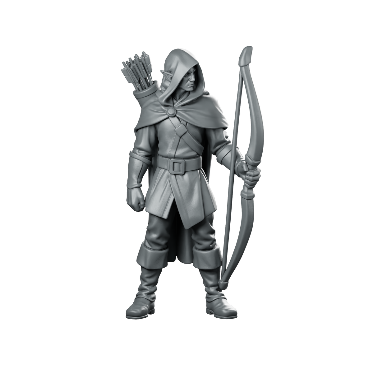 Male Half Elf Ranger With Longbow Miniature Miniature 360 Spin 01