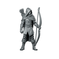 Male Half Elf Ranger With Longbow Miniature Miniature 360 Spin 01