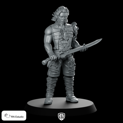 Male Hero Basch Fighter Miniature Sword Warrior