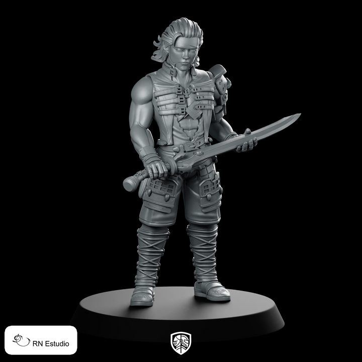 Miniatura Eroe Maschio Basch Guerriero con Spada