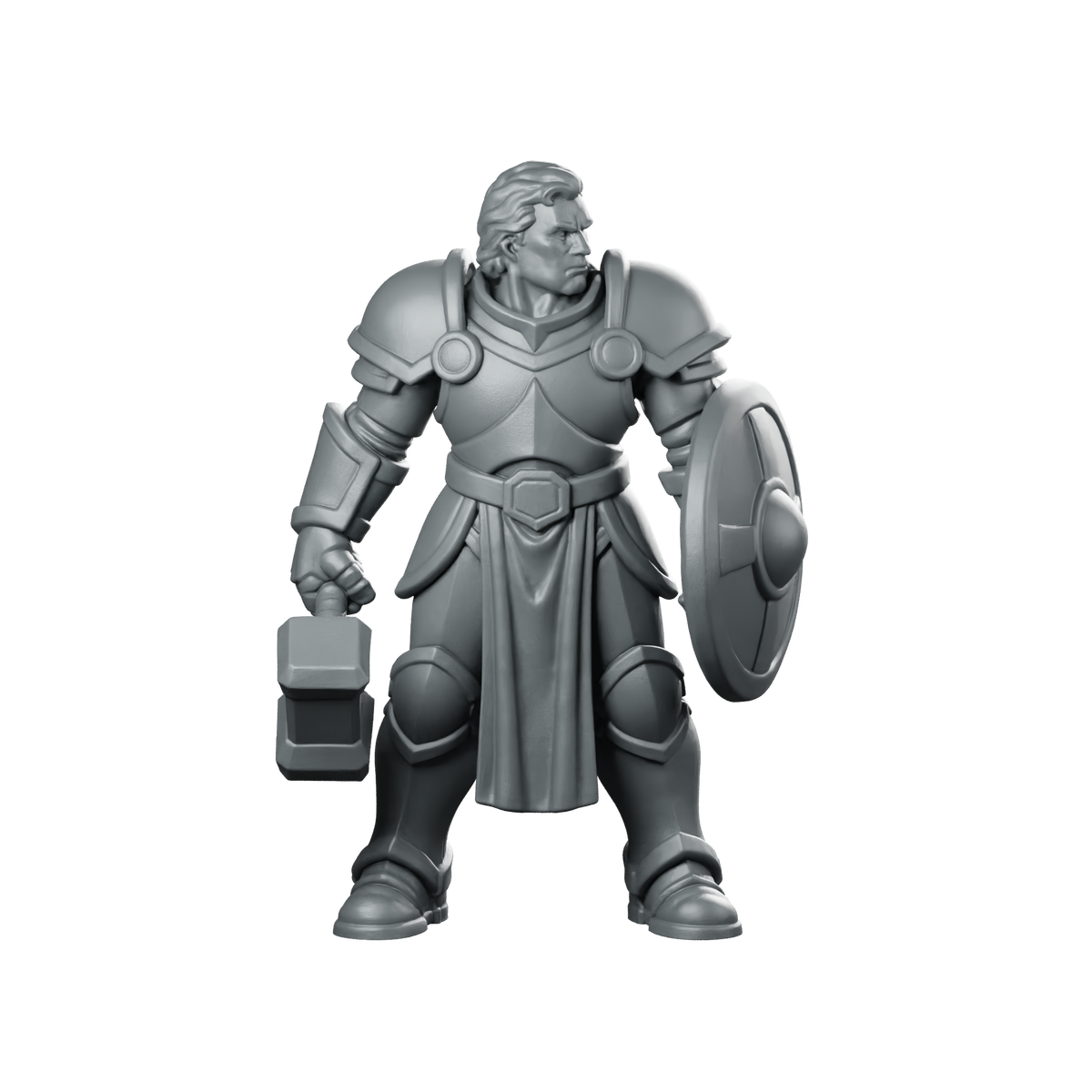 Male Human Paladin With And Shield Miniature Miniature 360 Spin 01