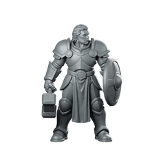Male Human Paladin With And Shield Miniature Miniature 360 Spin 01