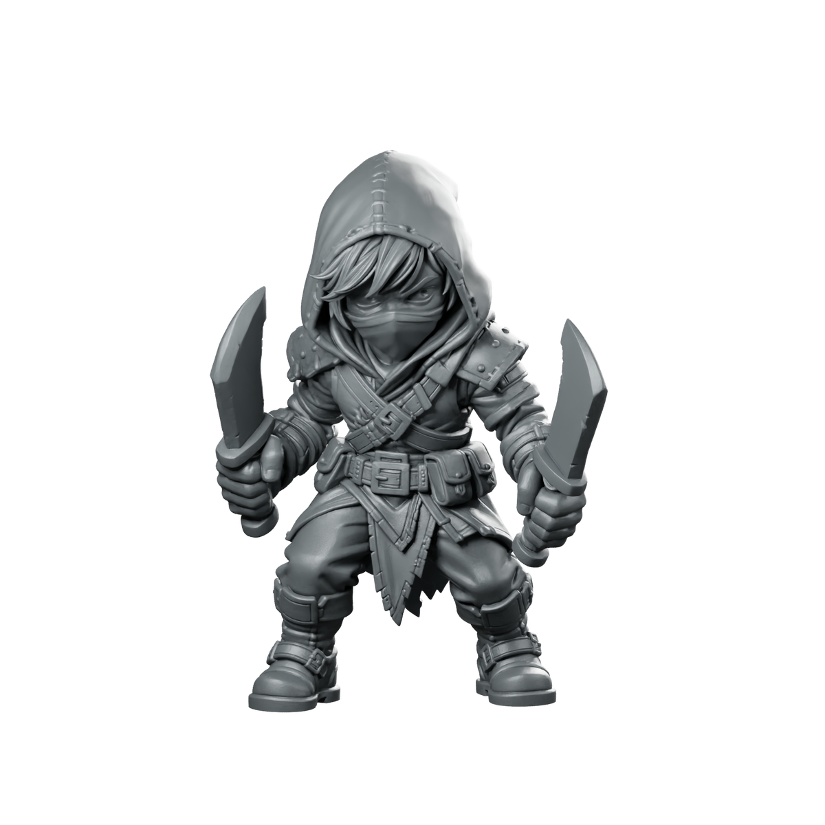 Male Human Rogue With Twin Daggers Miniature Miniature 360 Spin 01