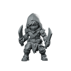 Male Human Rogue With Twin Daggers Miniature Miniature 360 Spin 01
