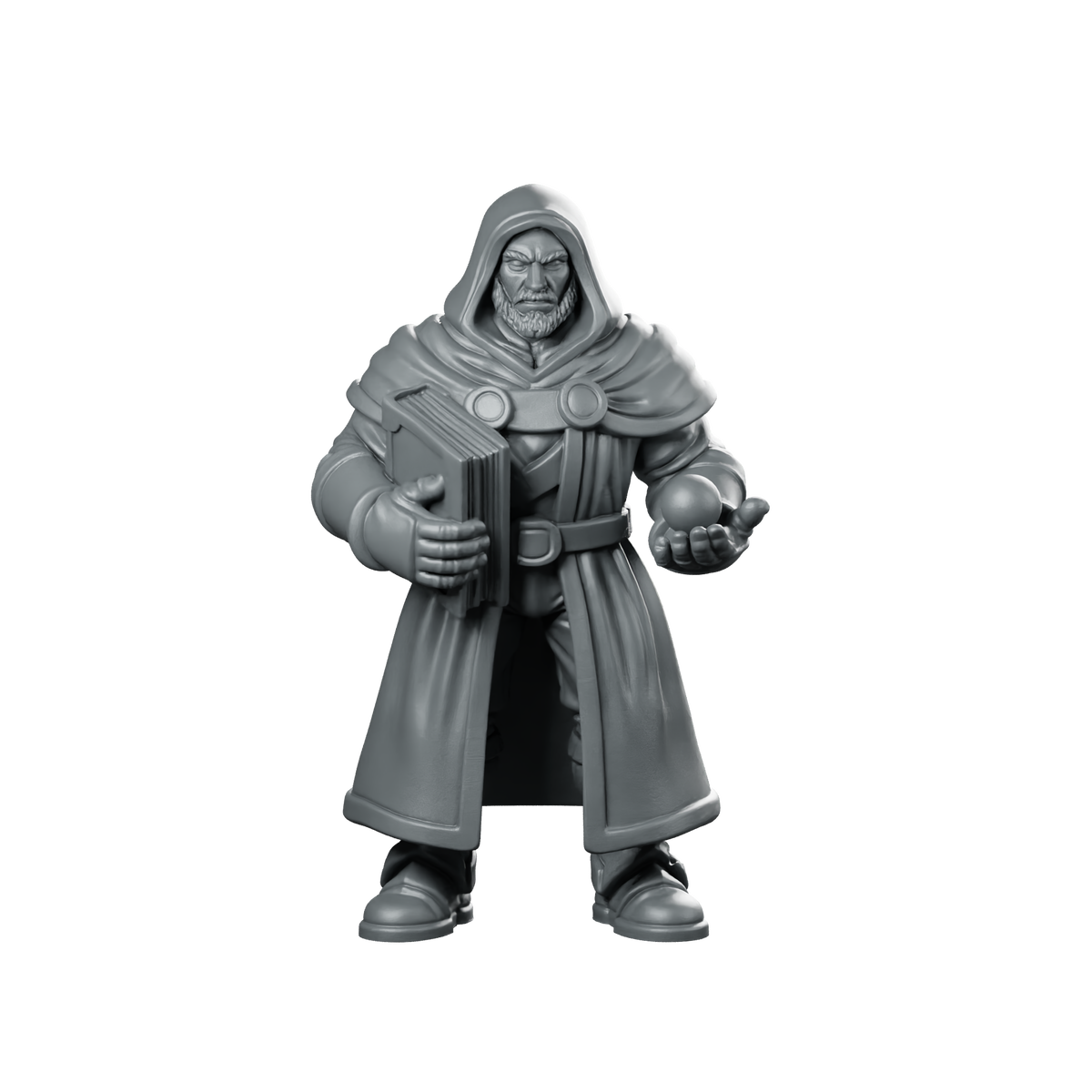 Male Human Warlock With Tome And Miniature Miniature 360 Spin 01