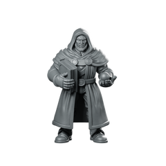 Male Human Warlock With Tome And Miniature Miniature 360 Spin 01