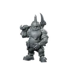 Male Miner Gruvar Miniature Dwarf Pickaxe NPC Miniature 360 Spin 01