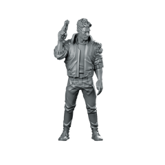 Male V Mercenary Miniature Cyberpunk Pistol Gunman - Papsikels Miniatures - We Print Miniatures