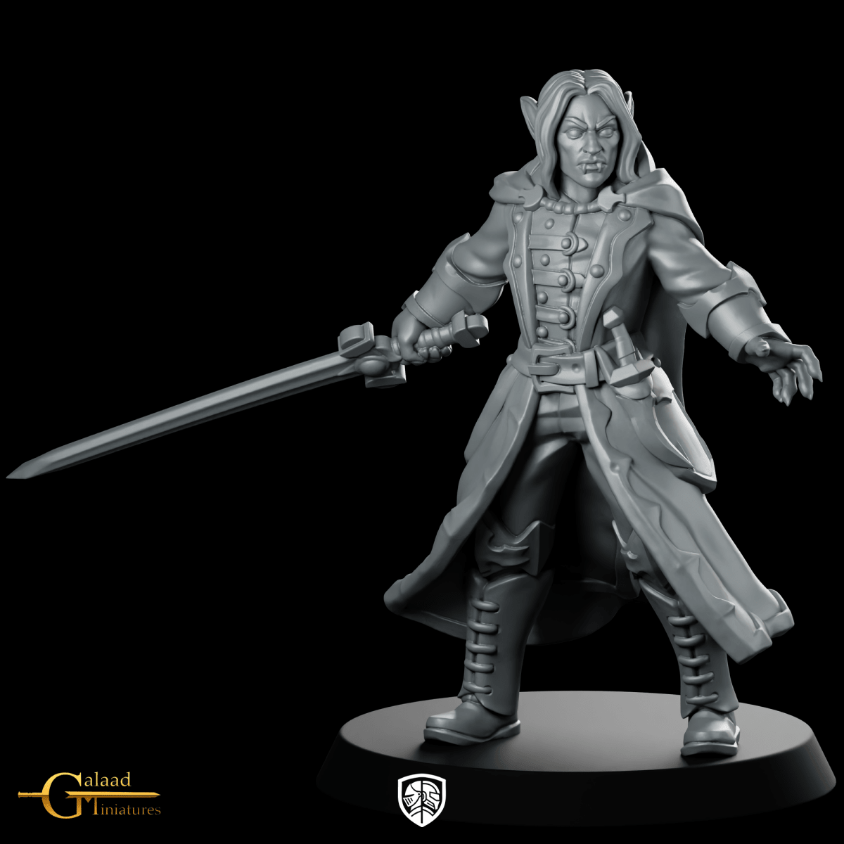 Male Vampire 02 Miniature Elf Duellist Sword - Galaad - We Print Miniatures