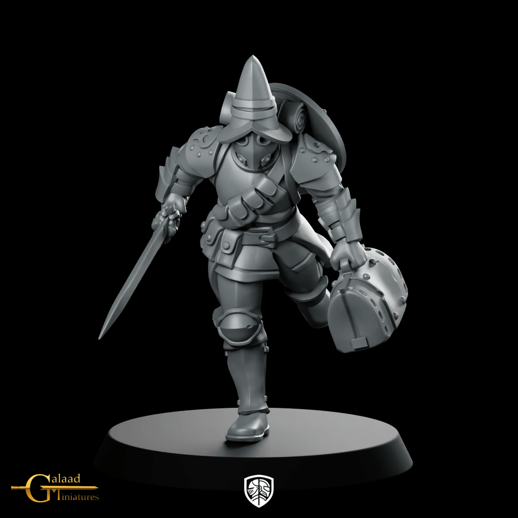 Male Vanguard 02 Miniature Armoured Knight Swordsman - Galaad - We Print Miniatures