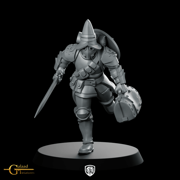 Male Vanguard 02 Miniature Armoured Knight Swordsman - Galaad - We Print Miniatures