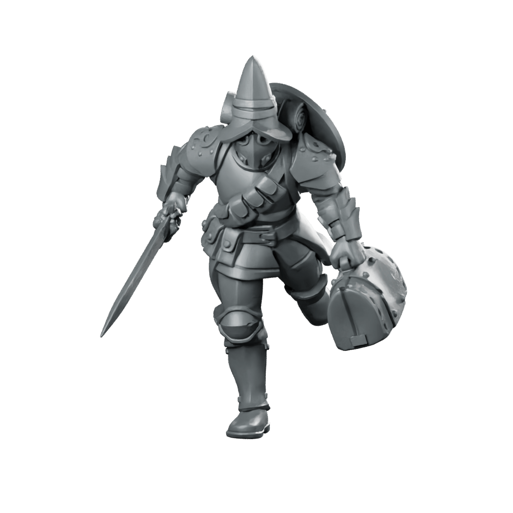 Male Vanguard 02 Miniature Armoured Knight Swordsman - Galaad - We Print Miniatures