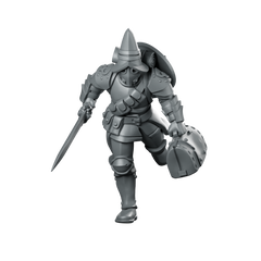 Male Vanguard 02 Miniature Armoured Knight Swordsman Miniature 360 Spin 01