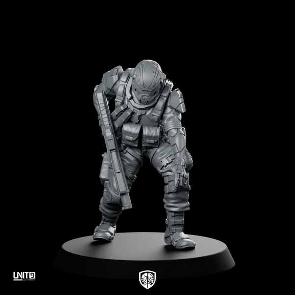 Malony Cyberpunk Soldier Miniature Armoured Sci-Fi Tactical Operative