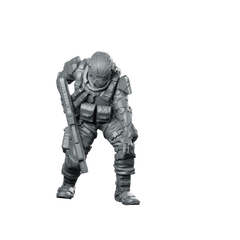 Malony Cyberpunk Soldier Miniature Armoured Sci-Fi Tactical Operative Miniature 360 Spin 01