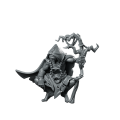 Man Oracle Miniature Hooded Seer Staff Prophet Miniature 360 Spin 01