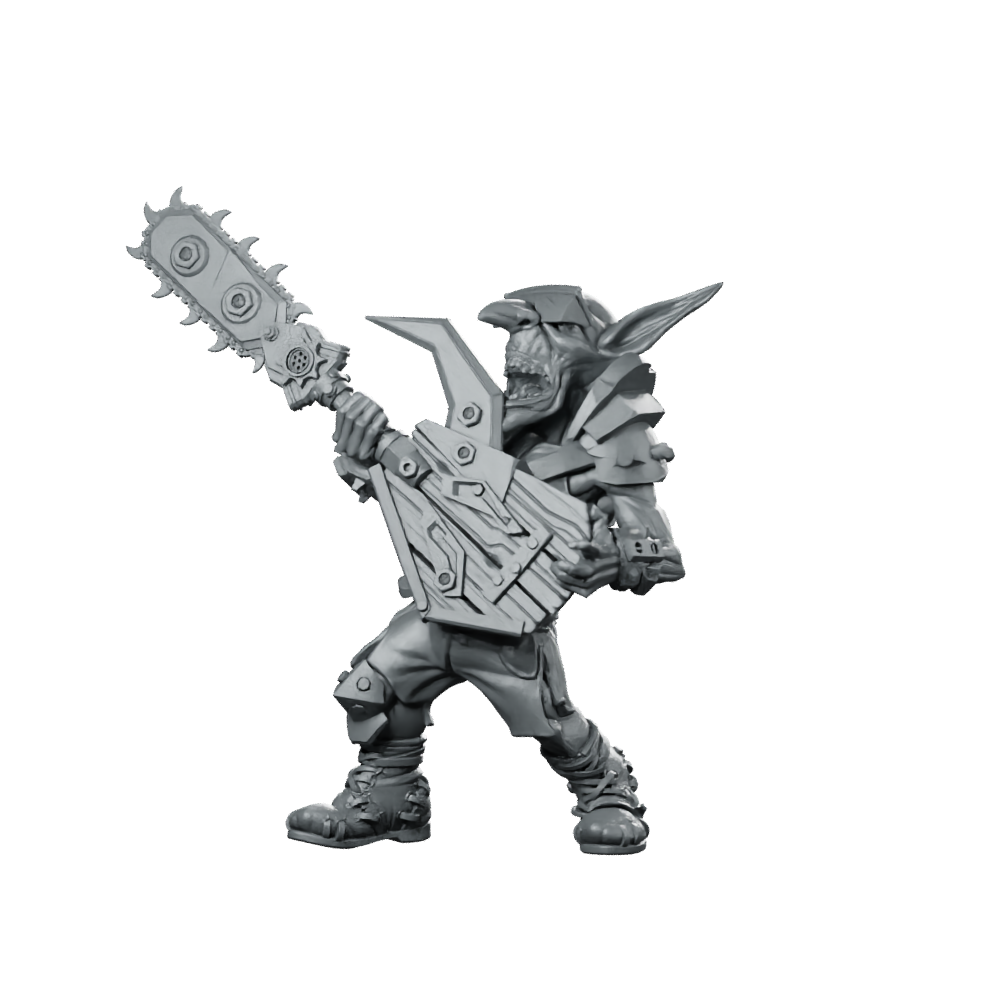 Maniac Pose H Solo Sawbard Miniature Goblin Miniature 360 Spin 01