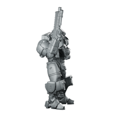 Man Ned Tanksuit Cyberpunk Miniature Armoured Exosuit Trooper Miniature 360 Spin 01