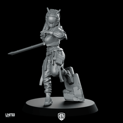 Mara Ghost Kim v1 Miniature Cyberpunk Sword - Unit9 - We Print Miniatures