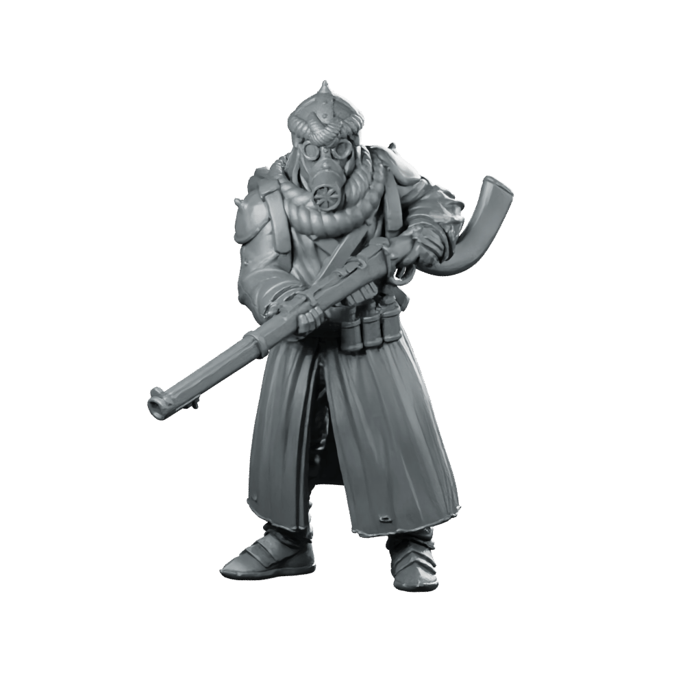 Marawi Azeb 1 Miniature Sci - Fi Gasmask Soldier - Papsikels Miniatures - We Print Miniatures