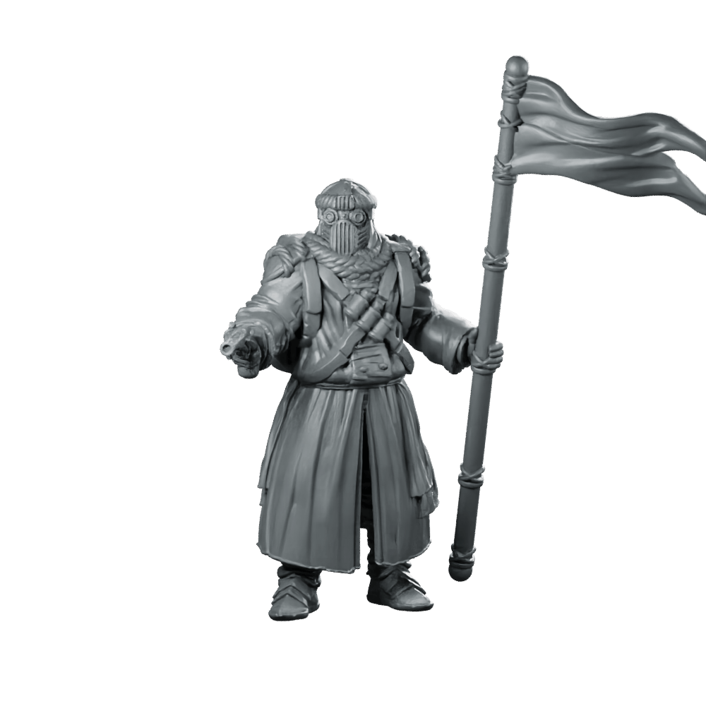 Marawi Azeb 4 Miniature Sci - Fi Banner Bearer - Papsikels Miniatures - We Print Miniatures