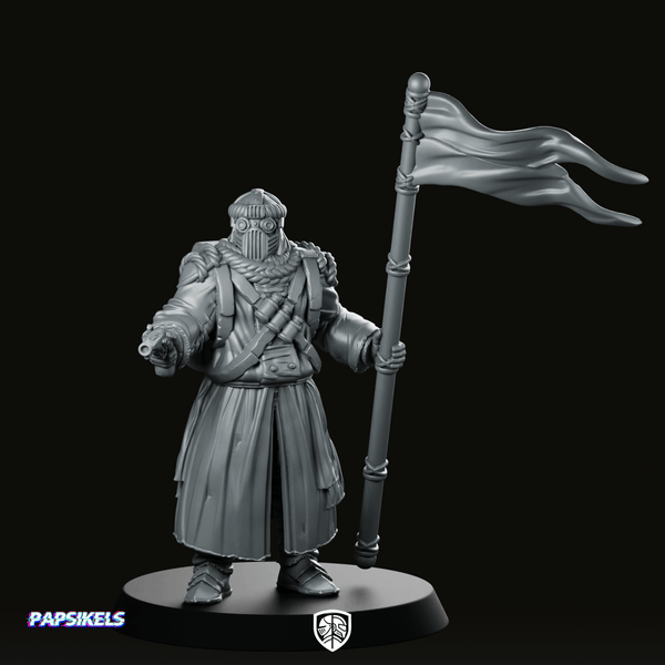 Marawi Azeb 4 Miniature Sci - Fi Banner Bearer - Papsikels Miniatures - We Print Miniatures