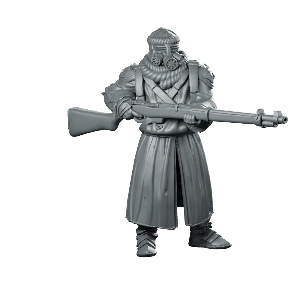 Marawi Azeb 5 Miniature Sci - Fi Rifleman Gasmask - Papsikels Miniatures - We Print Miniatures