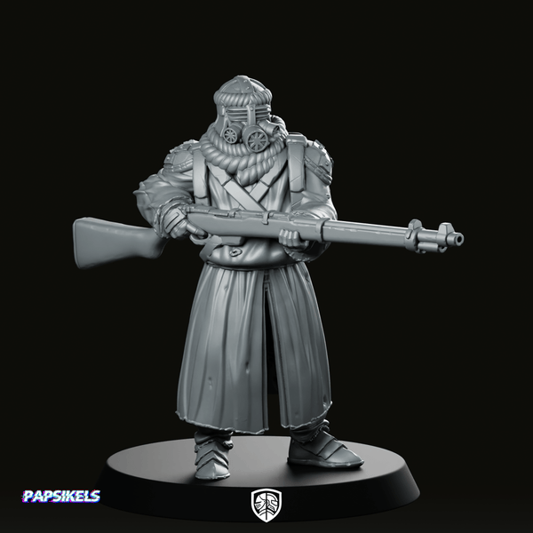 Marawi Azeb 5 Miniature Sci - Fi Rifleman Gasmask - Papsikels Miniatures - We Print Miniatures