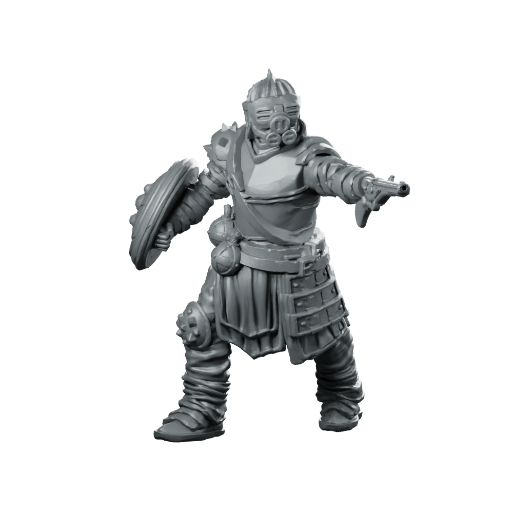 Marawi Sultan Sapper 3 Miniature Armoured Shielded Sci - Fi - Papsikels Miniatures - We Print Miniatures