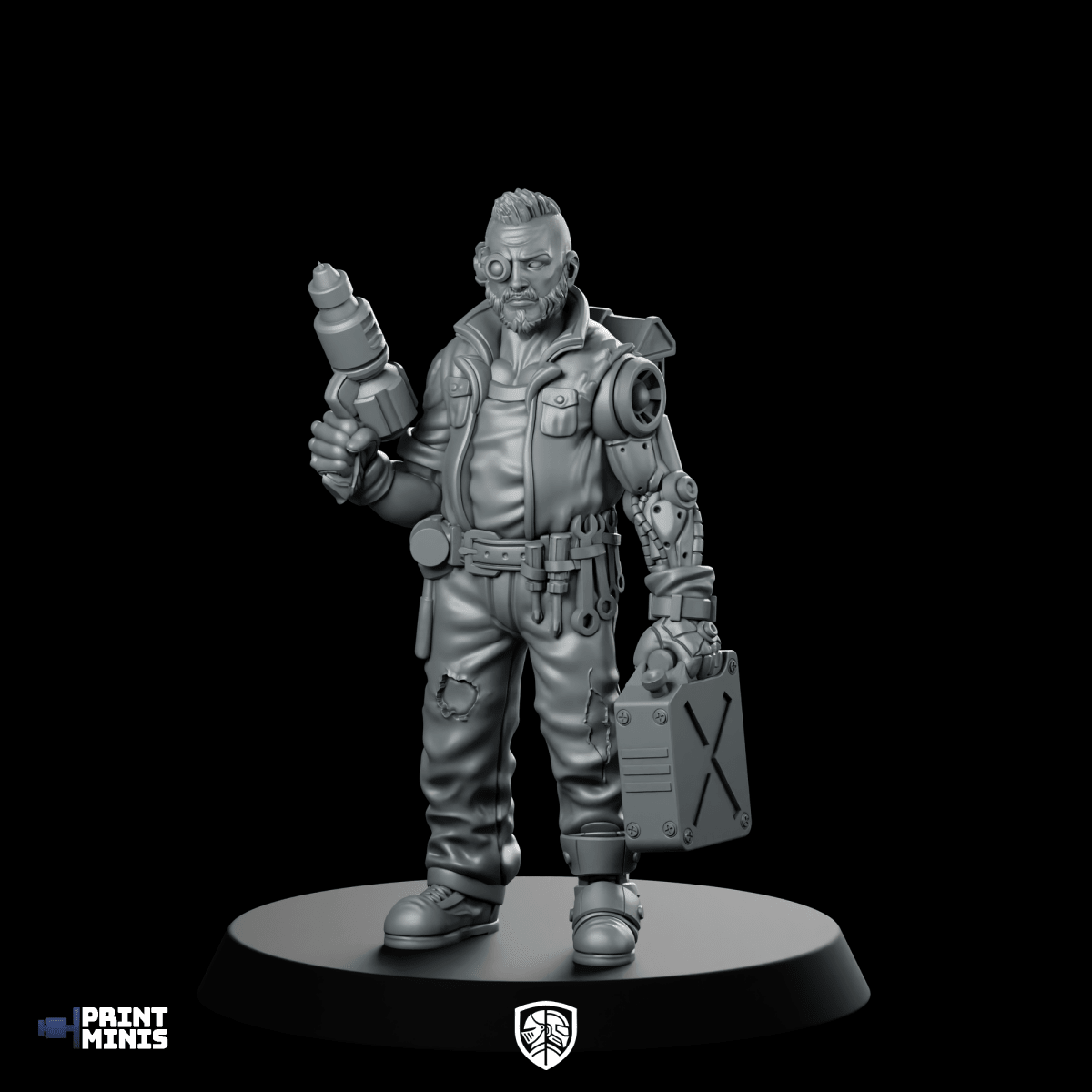 Marek the Mechanic Miniature Bionic Mechanic Engineer - Print Minis - We Print Miniatures