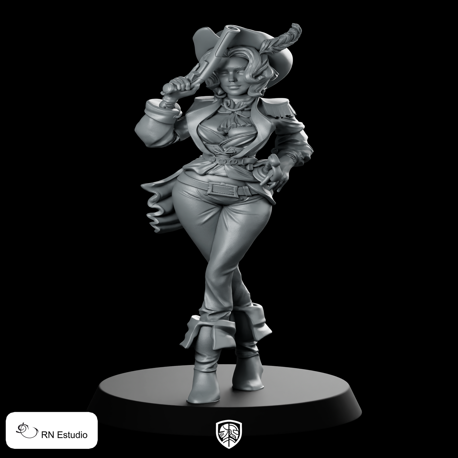 Maridi Miniature Cowgirl Gunslinger Heroine DnD Tabletop