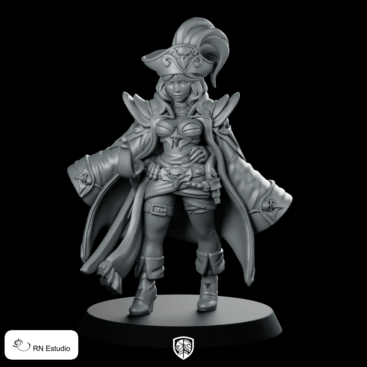 Maridy The Pirate Miniature Female Swashbuckler Captain - RN Estudio - We Print Miniatures