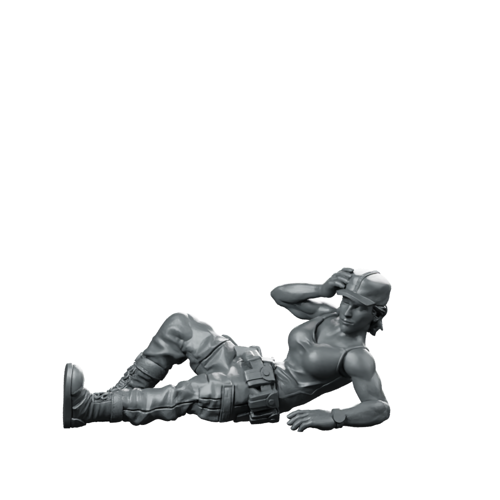 Marine Rookie Survivor Grace Barrejo Rest Pinup Miniature 360 Spin 01