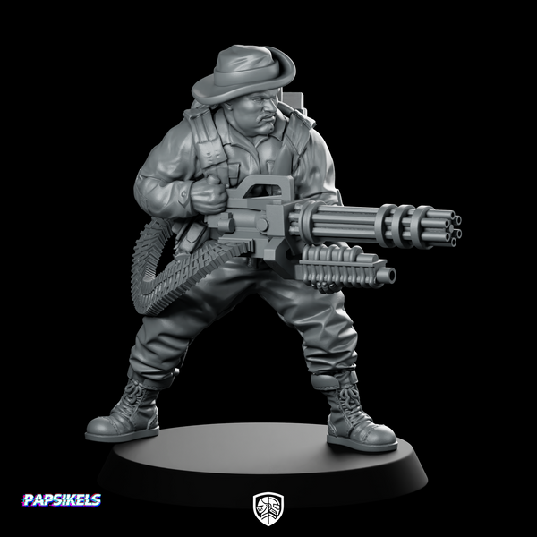 Marshall Roberts with Midigun Miniature Sci-Fi Mercenary Hero