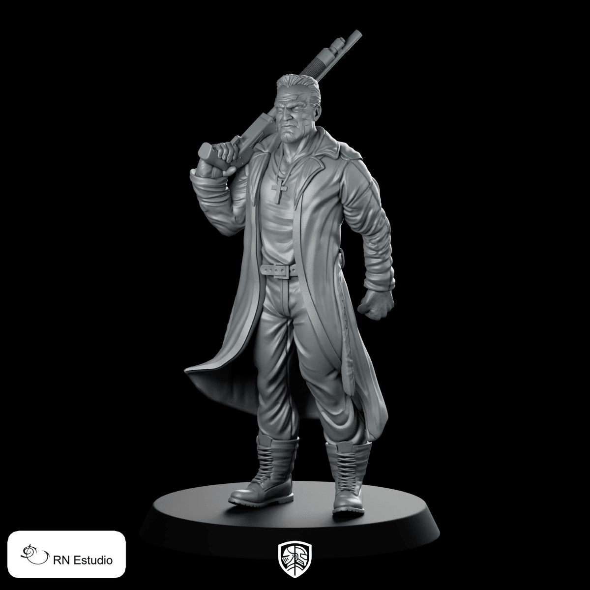 Marv Sin City Miniature Gritty Vigilante Gunslinger - RN Estudio - We Print Miniatures