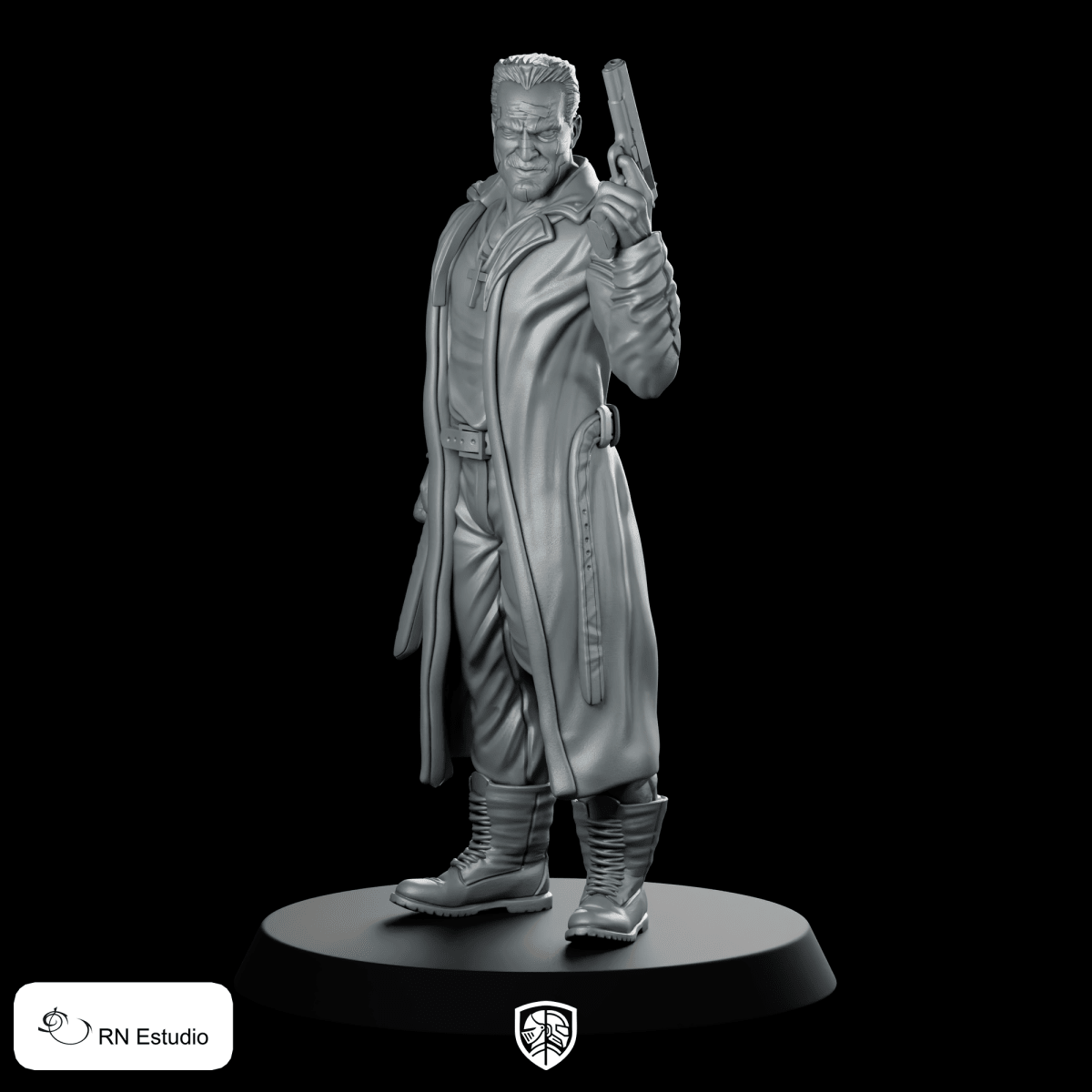 MARV v2 Sin City Miniature Trenchcoat Pistol - RN Estudio - We Print Miniatures