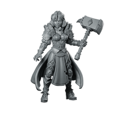 Paladin Maryka Fantasy Miniature Female Armored Warrior Hero Miniature 360 Spin 01