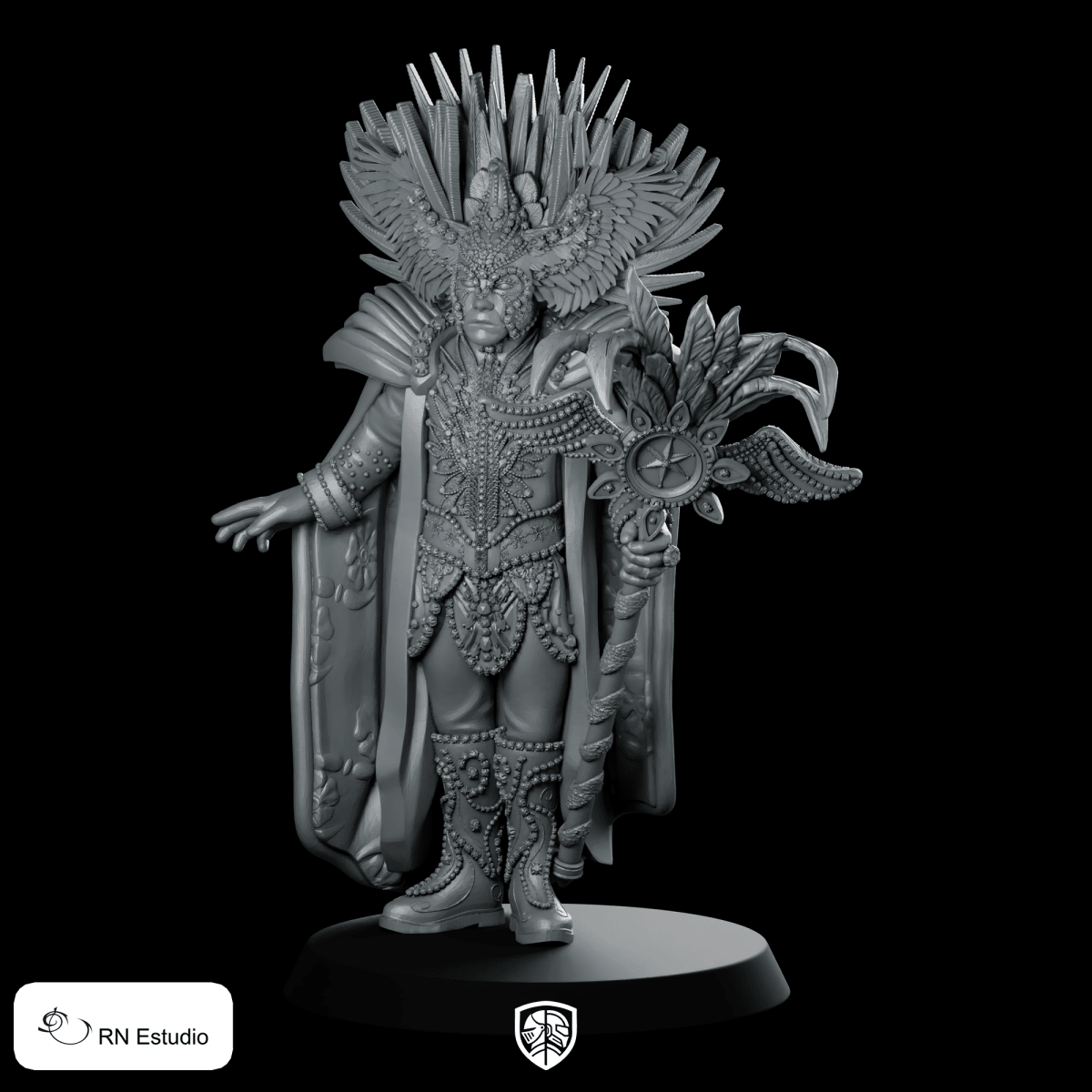 Mascarado Miniature Masked Carnival Hero Wizard - RN Estudio - We Print Miniatures