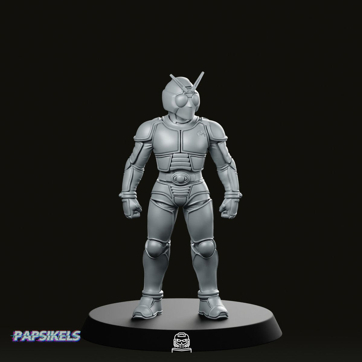 Masked Cyber Rider Blue 1 Miniature - Papsikels Miniatures - We Print Miniatures