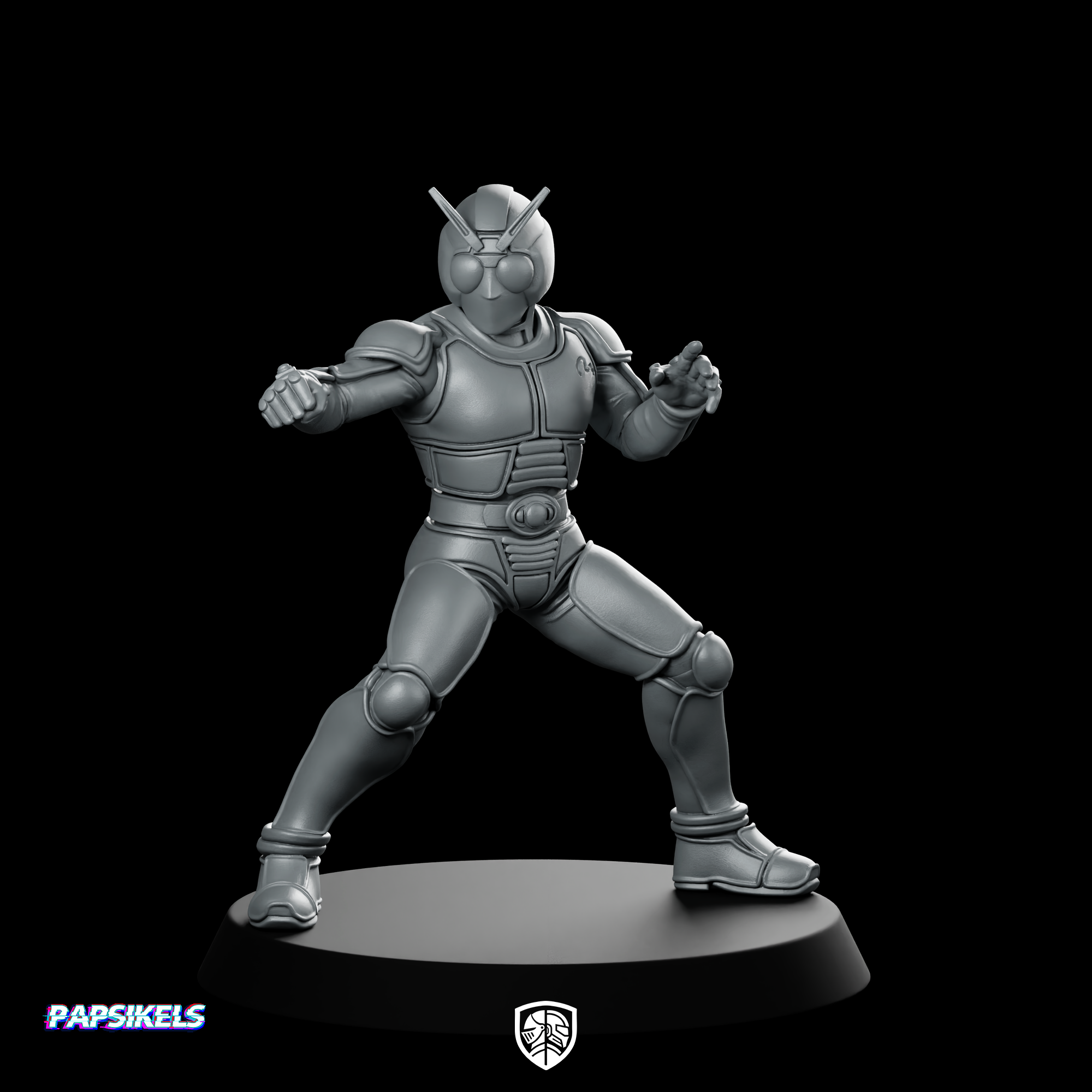 Masked Cyber Rider Blue 2 Cyberpunk Hero Miniature | We Print Miniatures