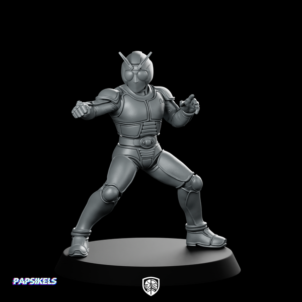 Masked Cyber Rider Blue 2 Miniature Cyberpunk Hero
